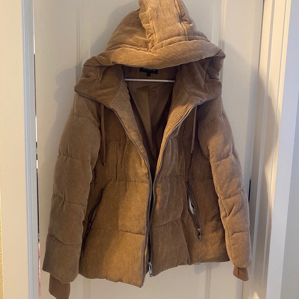 Sam Edelman Tan Puffer Corduroy Coat